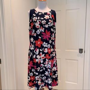 🏷️ Women’s Chaps Navy Floral Dress XL EUC